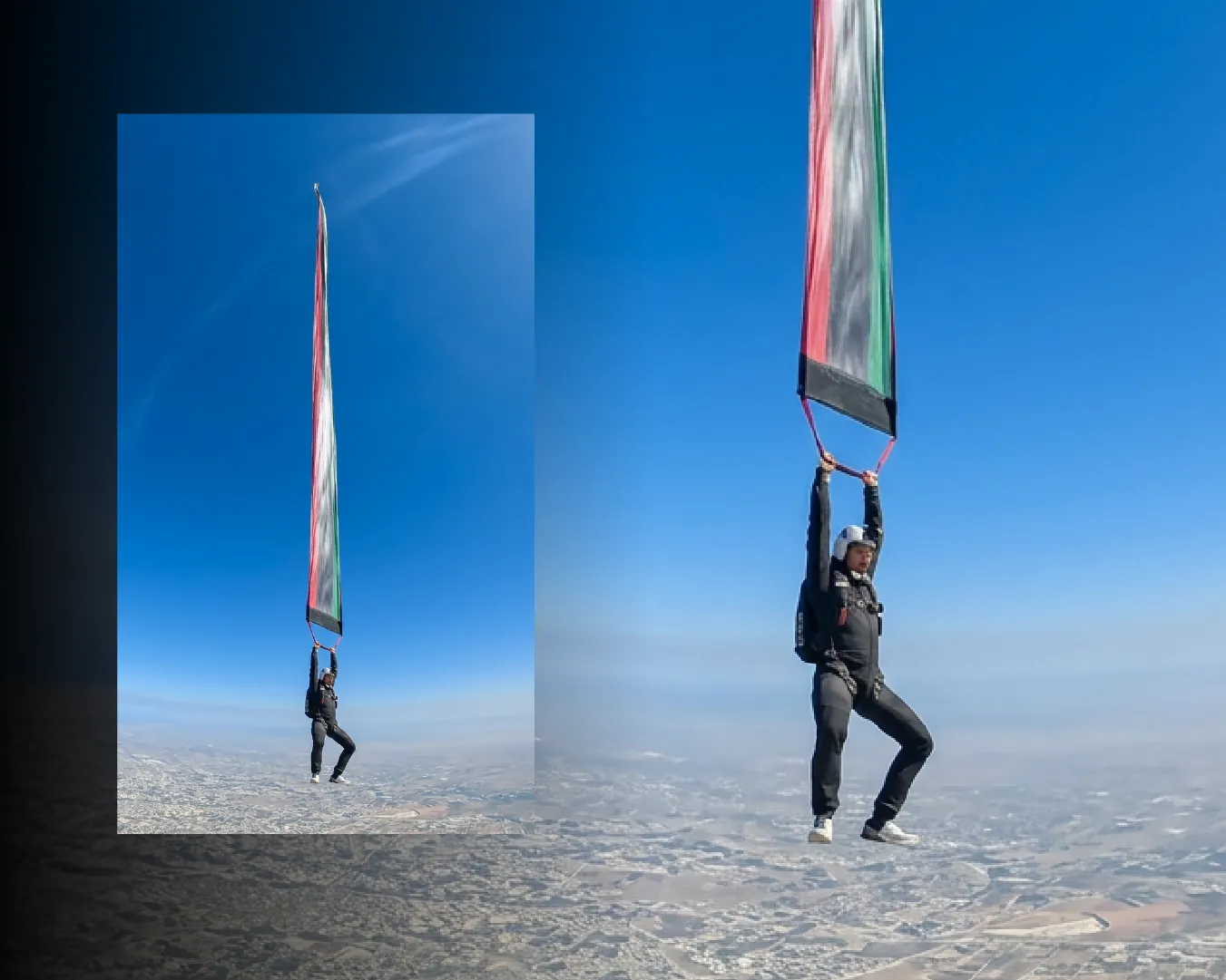 101 m air column in freefall